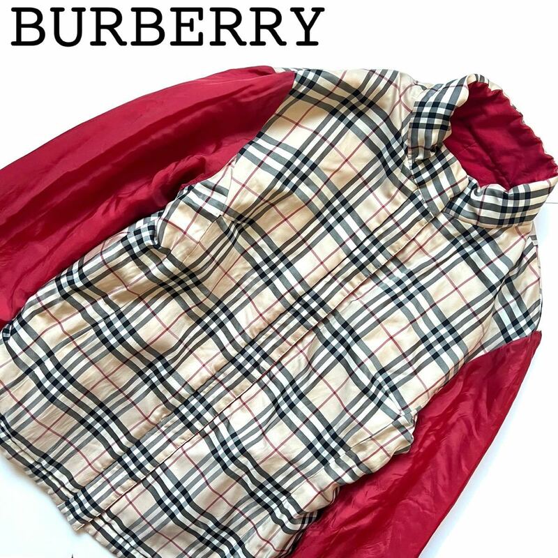 【送料無料】Burberry London バーバリー リバーシブル ダウンジャケット　レディース　中綿入り　コート　ノバチェック柄　40 L