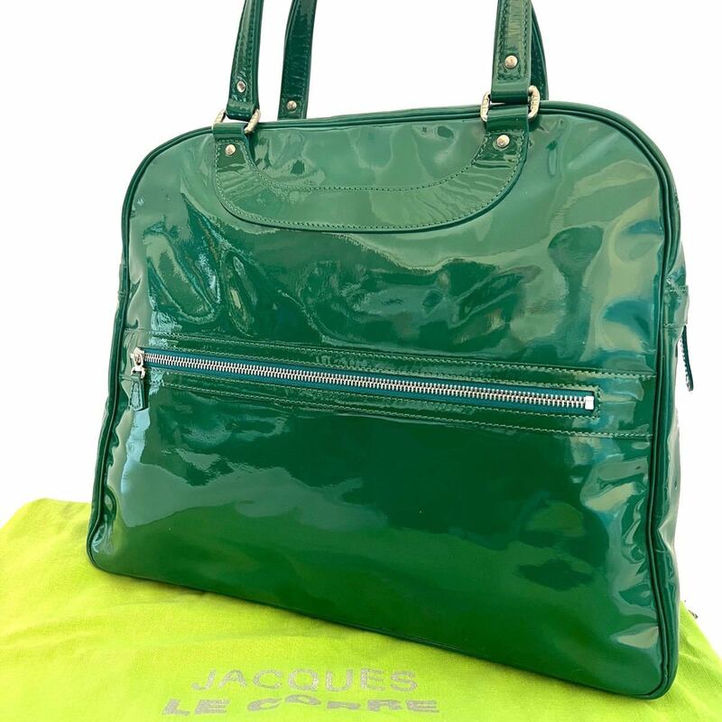 【送料無料】JACQUES LE CORRE ジャックルコー リスボン　トートバッグ　緑　鞄　肩掛け　グリーン　レディース　パテントレザー
