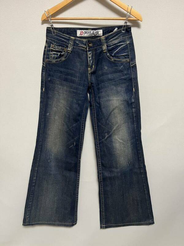 DRIVE　JEANS　ドライブジーンズ　デニム　パンツ　ダメージ加工　ブーツカット　W25　レディース