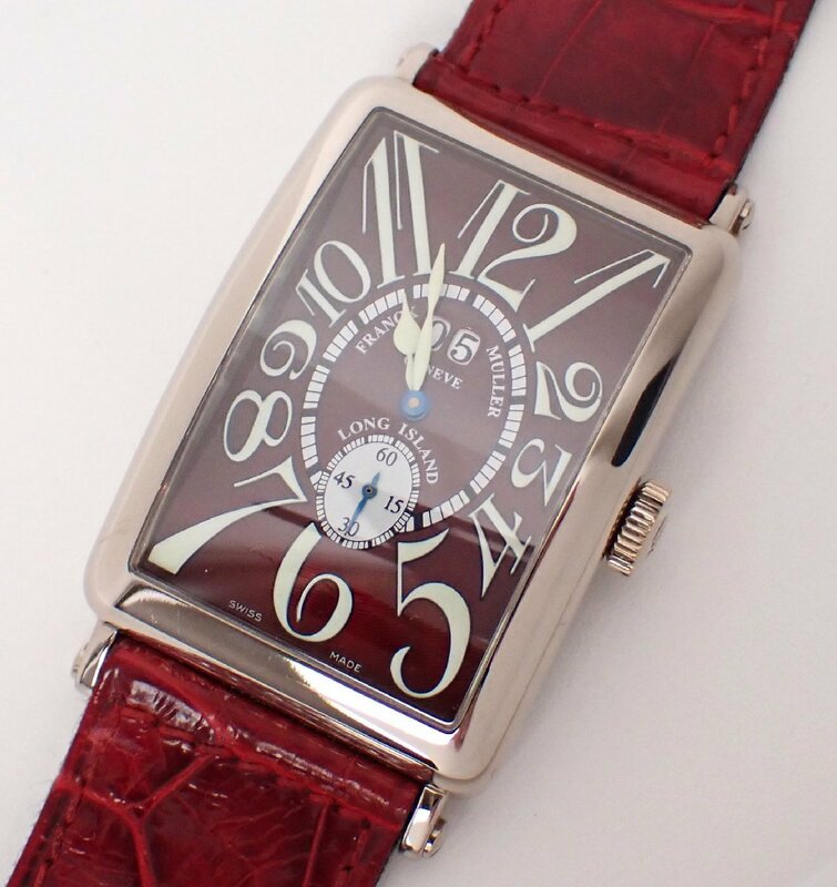 定価396万円 美品 FRANCK MULLER フランクミュラー ロングアイランド ビックデイト スモセコ メンズ K18WG 18金 自動巻 時計