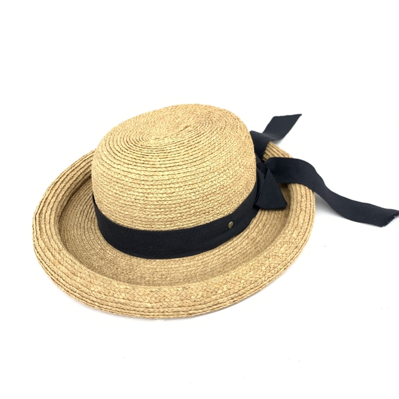 良好◆Helen Kaminski ヘレンカミンスキー ラフィアハット ◆ ベージュ リボン レディース 帽子 ハット hat 服飾小物