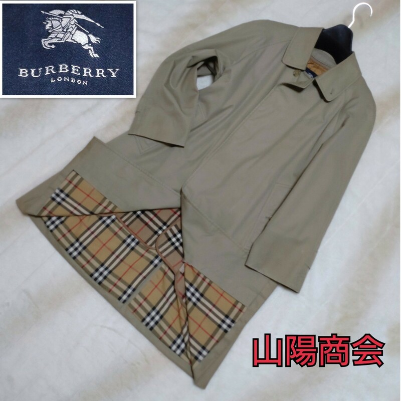 【ライナー付き】バーバリーロンドン BURBERRY LONDON トレンチコート 比翼ボタン ノバチェック メガチェック キャメル 表記サイズ155