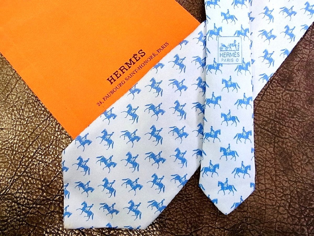 ♪vr0053♪良品♪【HERMES】エルメス【馬 ウマ 動物 乗馬 柄】ネクタイ