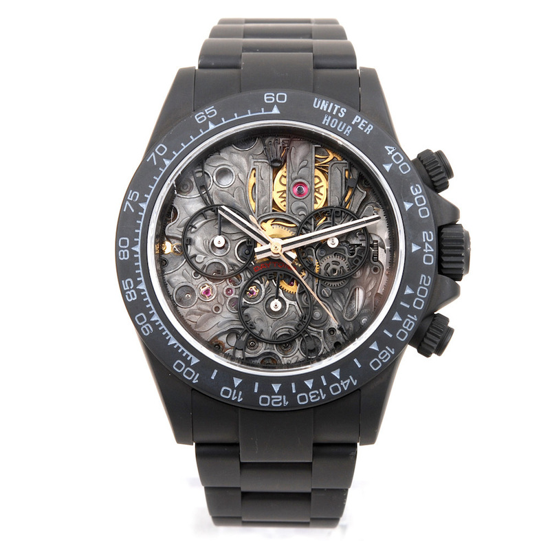 中古Rolexロレックス デイトナ 116500 MAD Paris openwork改 MAD社 保証書付き ブラック 腕時計 #JP26450