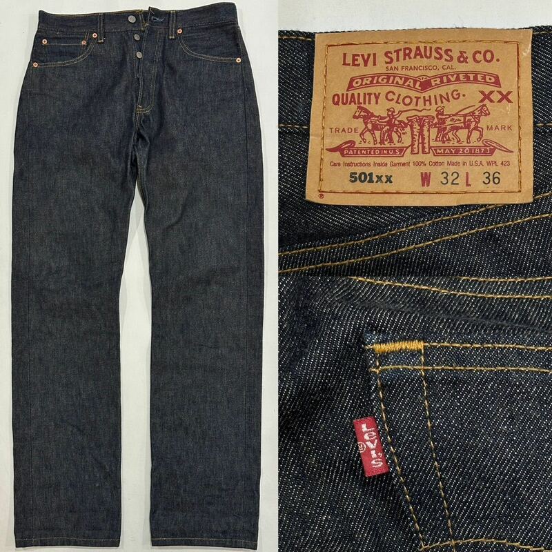 濃紺!!02年製 USA Levi's リーバイス 501 W32 ボタン刻印553米国製 アメカジ ビンテージ ジーンズ デニム