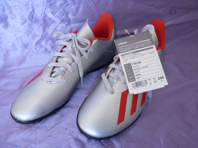 ★新品★激安★新品サッカーシューズ★アディダス☆フットサルシューズ★★シルバーレッ★24.5★★adidas