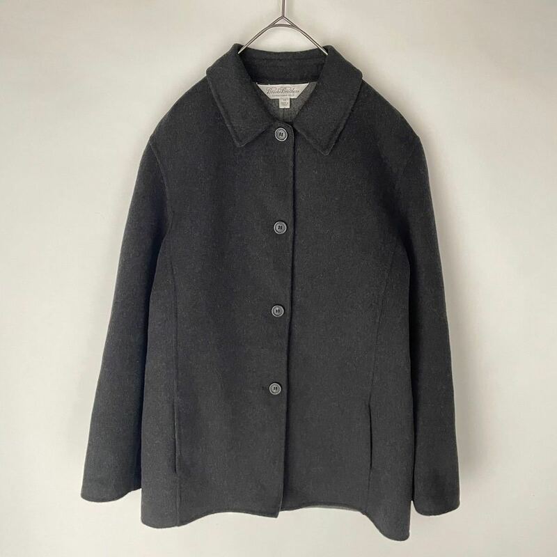 Brooks Brothers ブルックスブラザーズ 美品 ダブルフェイスコート ダブルフェイスジャケット アウター 上着 ウール ダークグレー size XS