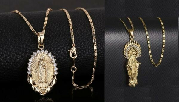 2個セット 新品 18kgpゴールド ダイヤモンドcz マリアコインネックレス 45cm メンズレディース 上質 質感 大人気 Maria coin necklace
