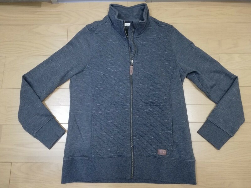 未使用品“ L.L.Bean“【 womens キルティング切り替えフルジップスエットジャケット 】◆杢チャコールグレー　US / Sサイズ(日本サイズM)