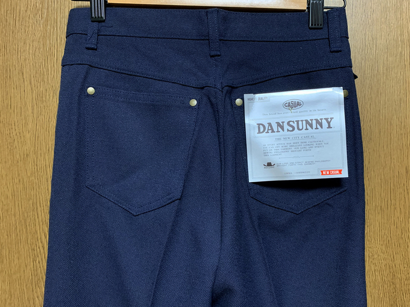 W28 DAN SUNNY / ダンサニー ポリ/レーヨン パンツ スラックス ネイビー 未使用 難有り Deadstock デッドストック