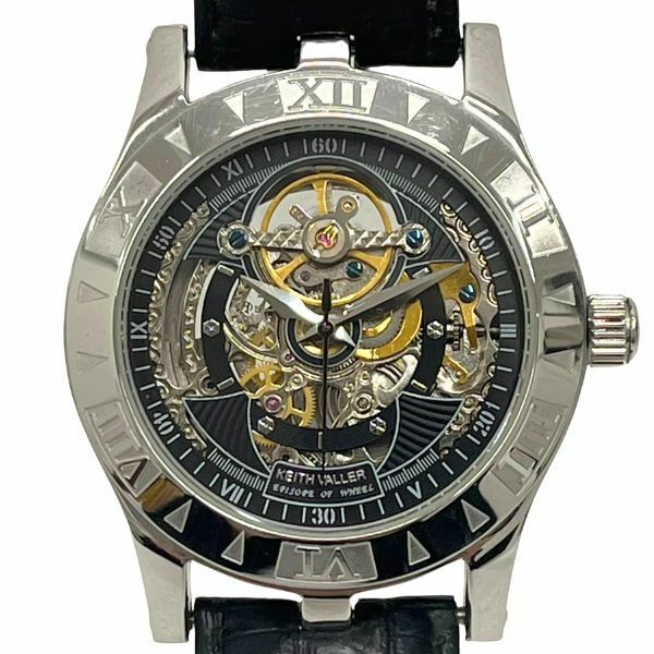 【即決】 キーズバリー KEITH VALLER SS オートマチック 自動巻き ブラック文字盤 スケルトン 腕時計