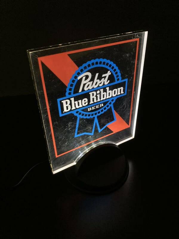 【希少品】パブストブルーリボン Pabst Blue Ribbon ライトサイン アメリカン ビール アンティーク ランプ レトロ ネオン インテリア