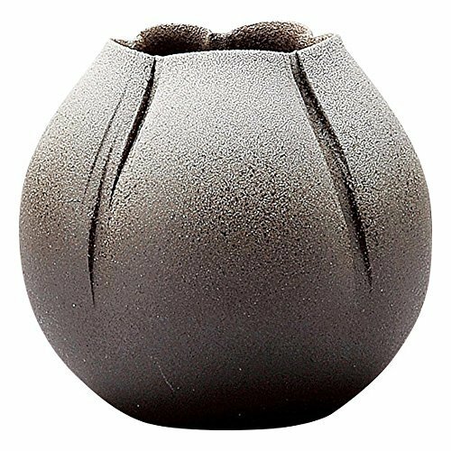 信楽焼 へちもん 花瓶 フラワーベース 大きい 丸型 茶色 白 残雪つぼみ 陶器 MR-1-2535