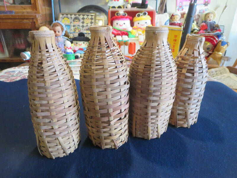 竹製の魚籠　４個セット　漁具　仕掛け　