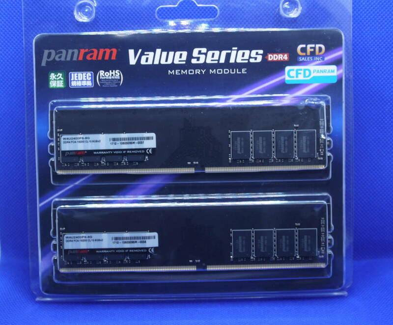 panram W4U2400PS-8G DDR4 2400 PC4-19200 CL-15【 8GB 2枚 16GB 】 デスクトップ用メモリ ② !!