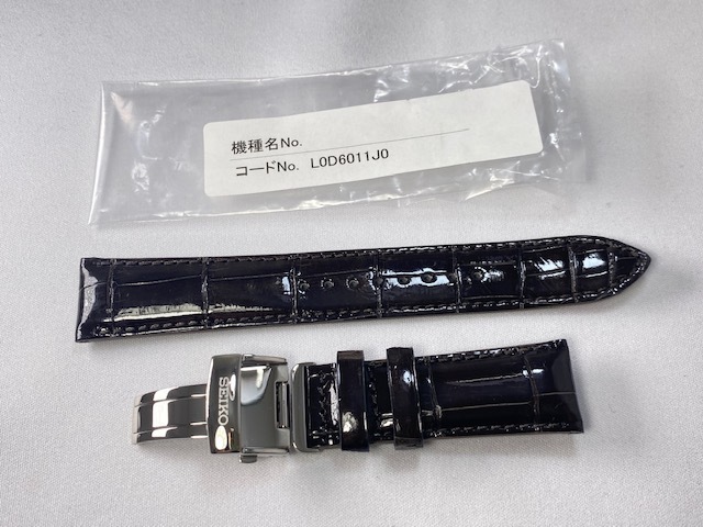 L0D6011J0 SEIKO ブライツ 20mm 純正革ベルト クロコダイル チャコールグレー SDGM005/6R15-03A0用 麻布テーラー ネコポス送料無料