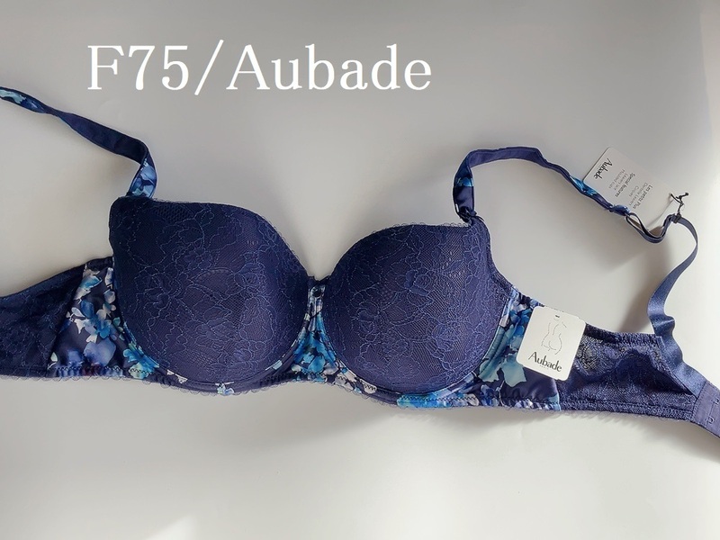 F75☆Aubade オーバドゥ Charme d'Edenフランス高級下着　ブラ　ブルー
