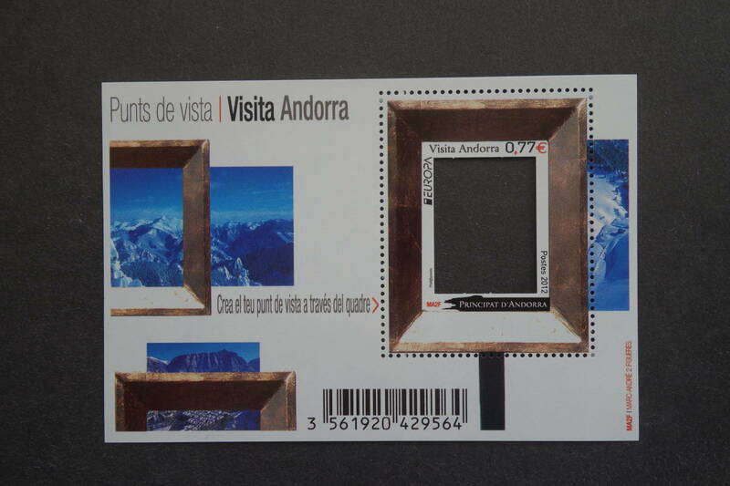 外国切手：アンドラ切手 「（2012年ヨーロッパ切手共通テーマ）観光」 小型シート 未使用