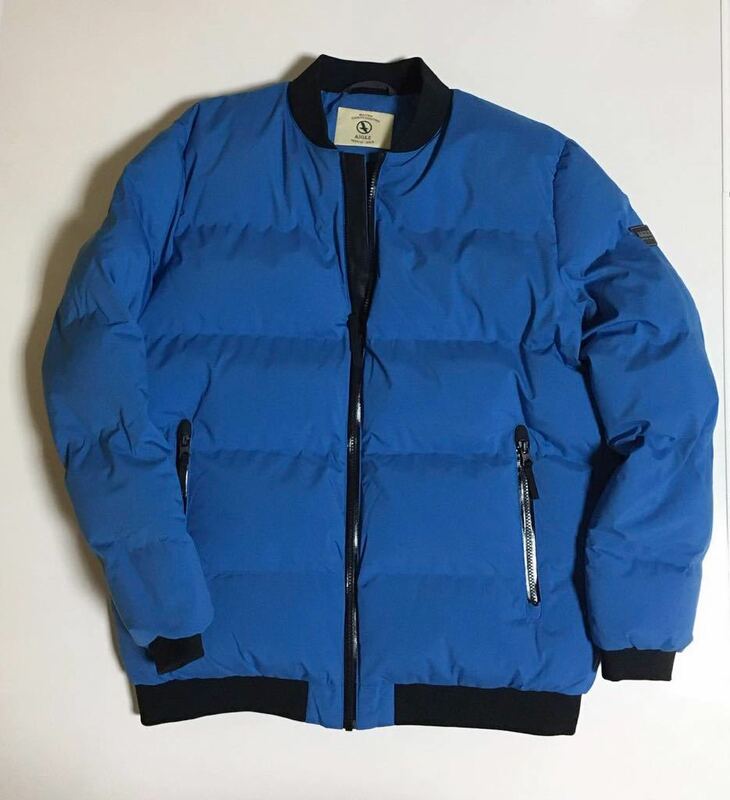 AIGLE ダウン MA-1 ジャケット 新品 44 BLUE エーグル Down JACKET XL フライト ブルゾン flight blouson ブルー 青 サーモライト