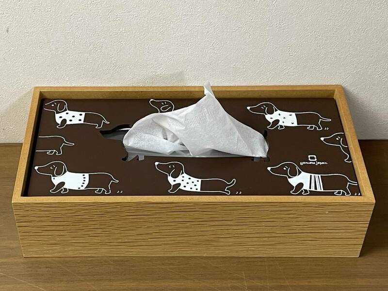 ヤマト工芸 hako 木製 ティッシュケース 犬 ティッシュボックス 日本製