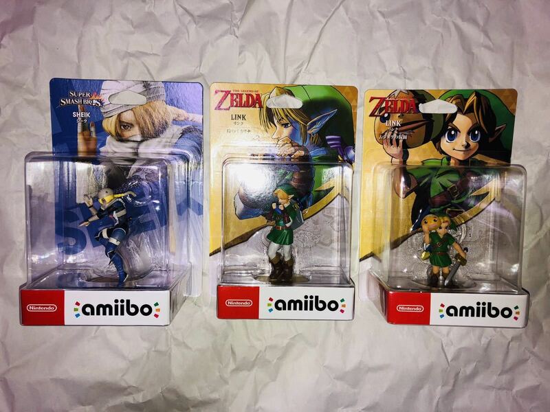 新品未開封　アミーボ リンク　シーク　amiibo ゼルダの伝説　ムジュラの仮面　SHEIK LINK Majora’s Mask TotK ocarina of time