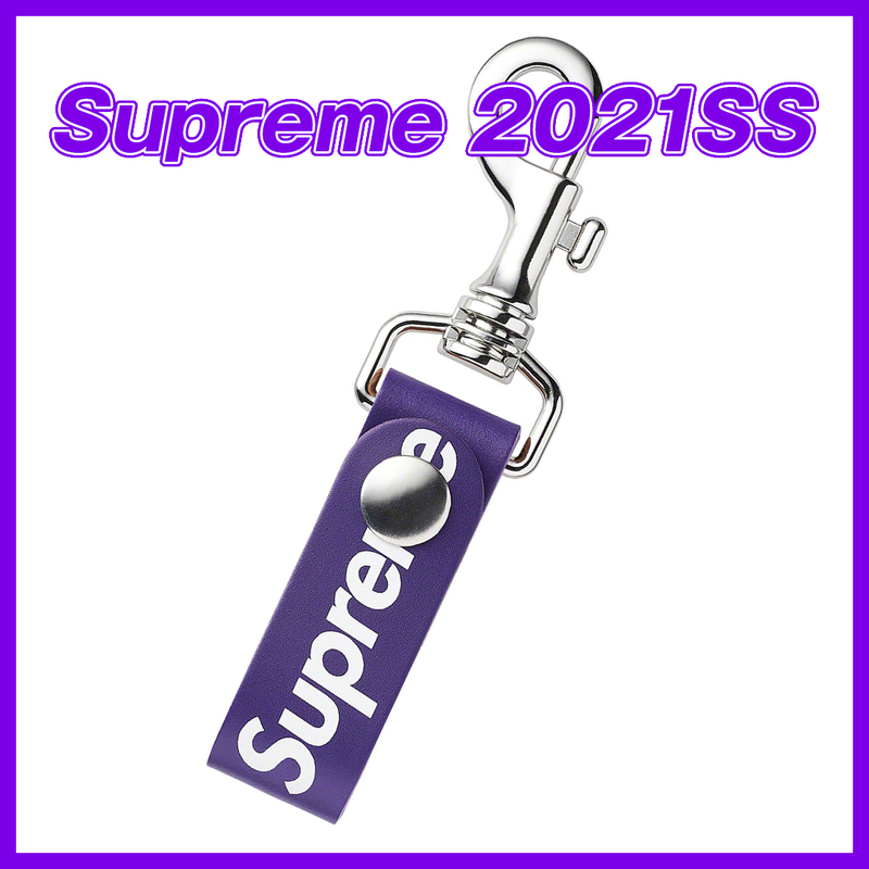 1493　Supreme Leather Key Loop(Purple)　シュプリーム　レザー　キーループ　紫　パープル　2021SS