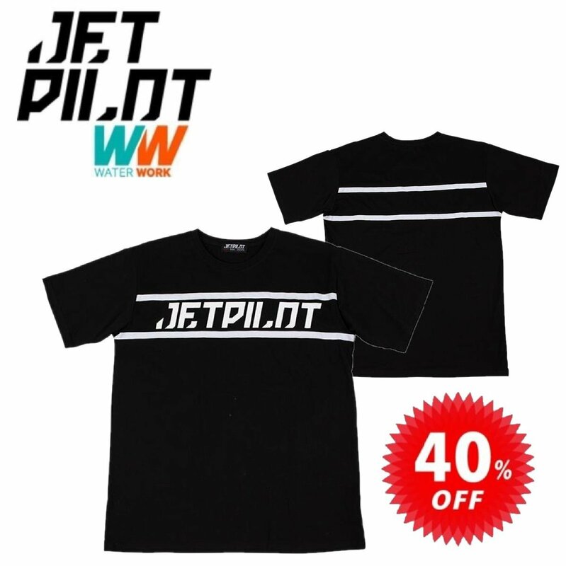 ジェットパイロット JETPILOT Tシャツ メンズ セール 40%オフ 送料無料 テープド アップ Tシャツ S20663 ブラック/ホワイト L