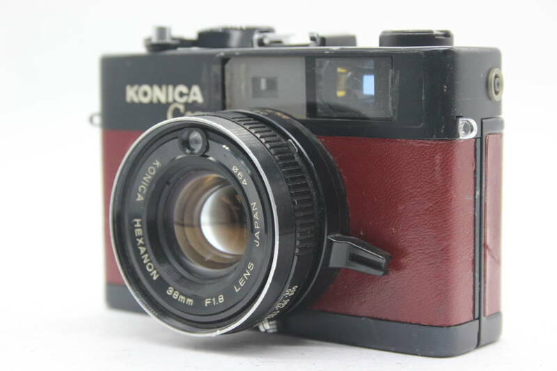 【返品保証】 コニカ Konica C35 FD レッド Hexanon 38mm F1.8 コンパクトカメラ s3856