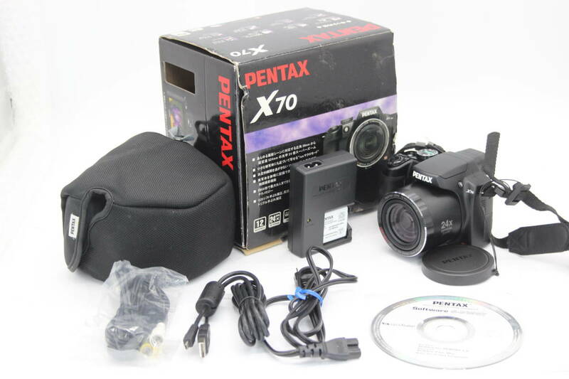 【返品保証】 【元箱付き】ペンタックス Pentax X70 SR 24x バッテリー チャージャー付き コンパクトデジタルカメラ s4712