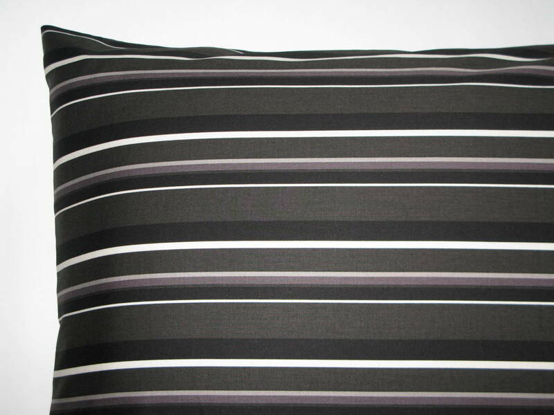 メディカル枕のカバーを作りました【52×80】黒×グレー★ストライプ②綿100％★ハンドメイド★ファベ・オルトペディコもぴったり