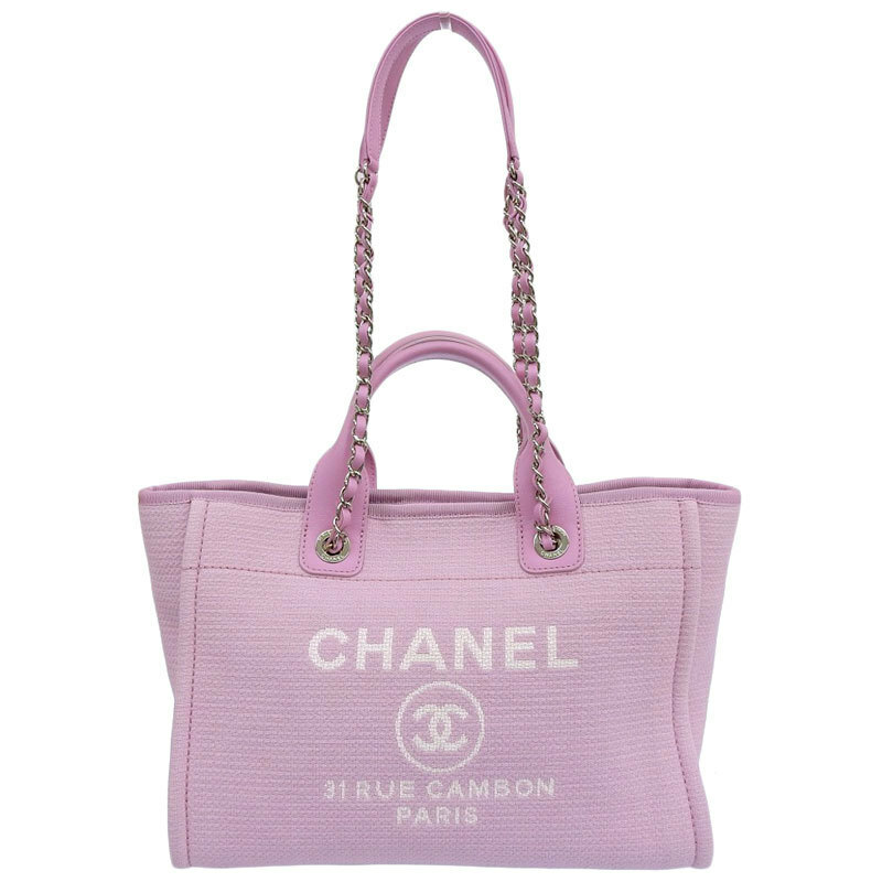 シャネル CHANEL ドーヴィル ショッピングバッグ 2WAYバッグ キャンバス/レザー ピンク AS3257 中古 新入荷 CH0889