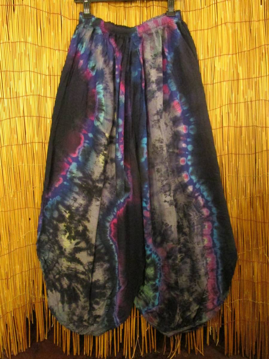 ④新品＊男女兼用＊ラヴァタイダイ染め＊レーヨン素材＊ゆったりシルエット＊ビッグアラジンパンツ＊バルーンパンツ