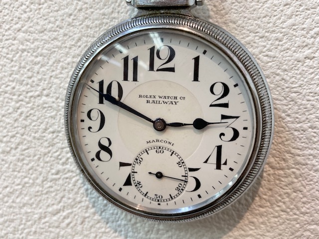 ROLEX　ロレックス　RAILWAY　MARCONI　白文字盤　手巻き　鉄道時計　懐中時計　/B7308