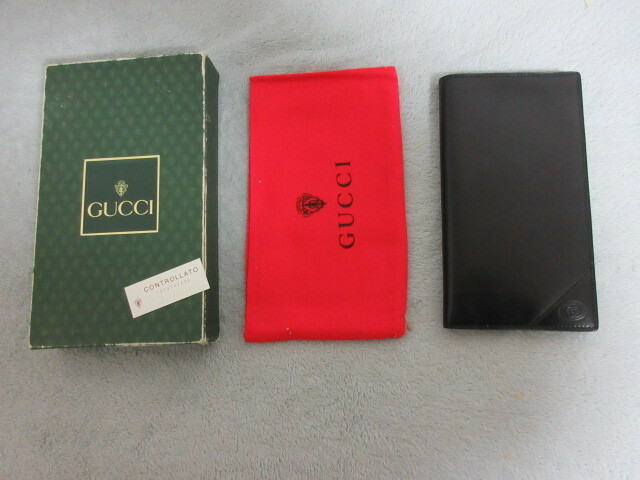 ●GUCCI●グッチ 2つ折り 札入れ●黒レザー●MADE IN ITALY