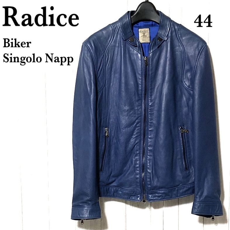 Radice レザーライダースジャケット 44/ラディーチェ ラムナッパ/Biker Singolo Napp
