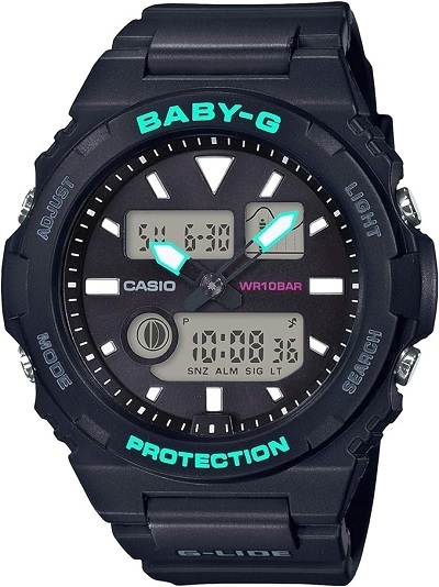 カシオ CASIO 腕時計 BABY-G　BAX-100-1AJF G-LIDE 90s タイドグラフ　ブラック　