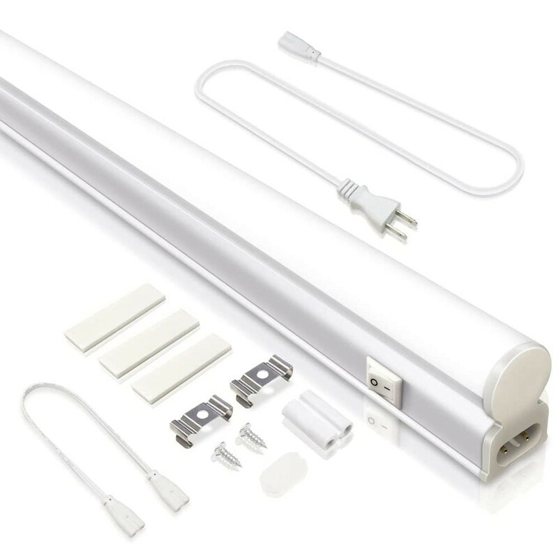 送料込 1本 T5 led蛍光灯 20W形 直管器具一体型 スイッチ付 1300LM 60cm 昼光色 6000K 600mm 3M電源コード 高輝度 工事不要 LEDA-D26