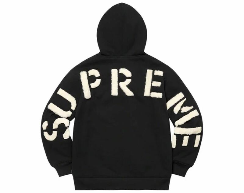 黒S Supreme Faux Fur Lined Zip Up Hooded Sweatshirt パーカー