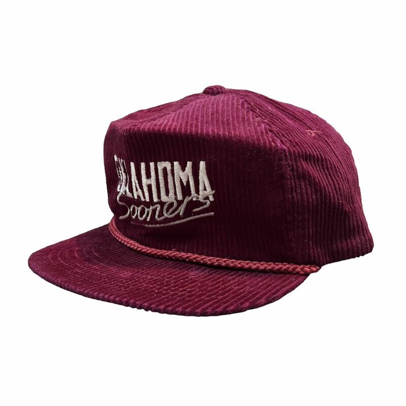 90s oklahoma sooners cap キャップ コーデュロイ　カレッジ　supreme deadstock ストリート