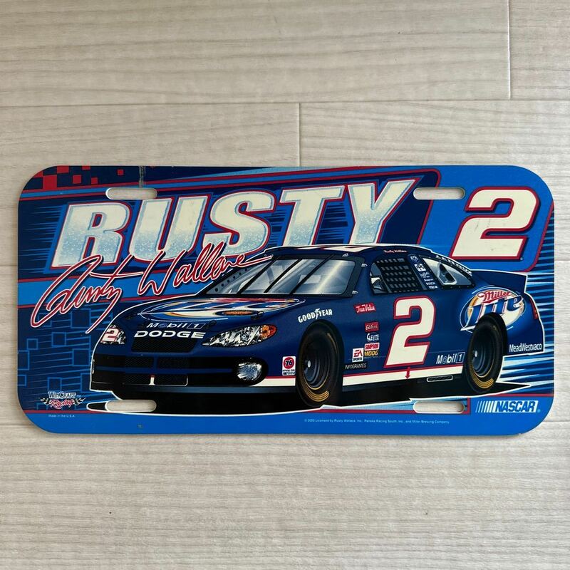 【A0164-11】2003 Rusty Wallace Miller Lite #2 NASCAR/ナスカー ナンバープレート（約30.5cmx15.5cm）