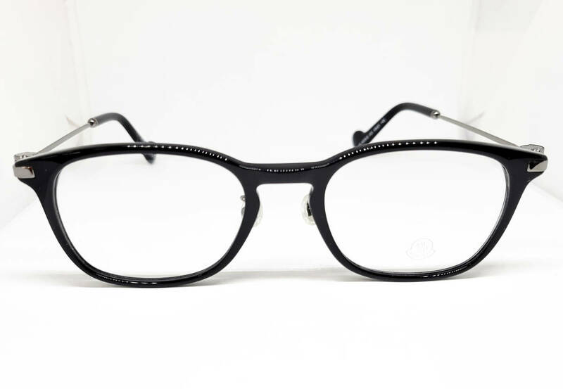MONCLER モンクレール 正規品 眼鏡フレーム ML5078D-001 ブラック 黒縁 メンズ ダウンケース付 ウェリントン アジアンフィット