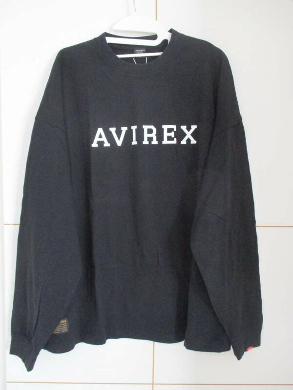 新品　AVIREX アヴィレックス　長袖Tシャツ　　ブラック カットソー　コットン100% 　国内正規品　L