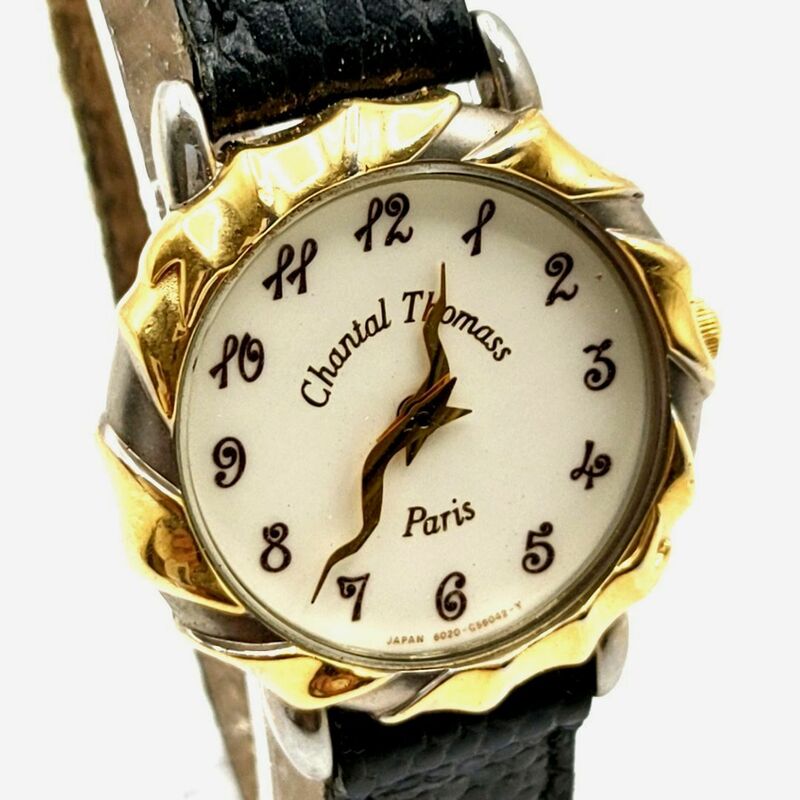 【電池切れ】chantal thomass　シャンタル トーマス　6020-G11661　レディース　クォーツ腕時計　ケース：2.4　