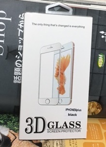 iPhone6プラス/iPhone6Sプラス 兼用 3D曲面抗ブルーライト強化ガラス ブラックカラーフレーム