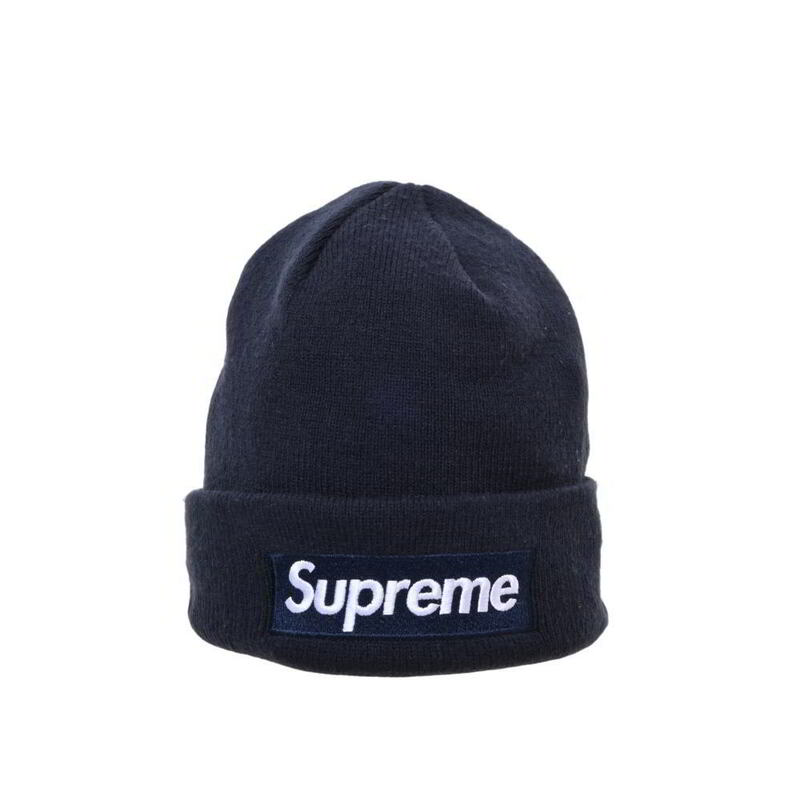 Supreme × New Era ボックスロゴ ニット帽 ニットキャップ ONE SIZE ネイビー シュプリーム KL4BULHC25
