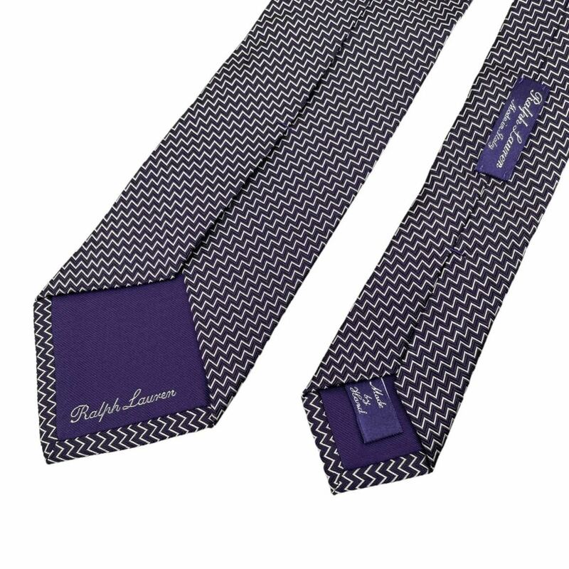 極美品◎ラルフローレンパープルレーベル Ralph Lauren Purple Label パープルカラーネクタイHand Made in Italy