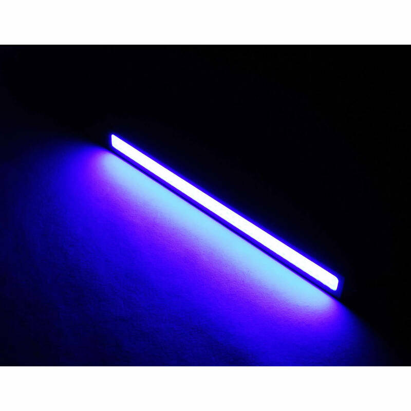 【匿名配送】 COB LED バーライト デイライト ブルー 2本セット 防水 ブラックフレーム 発光力 強い 青