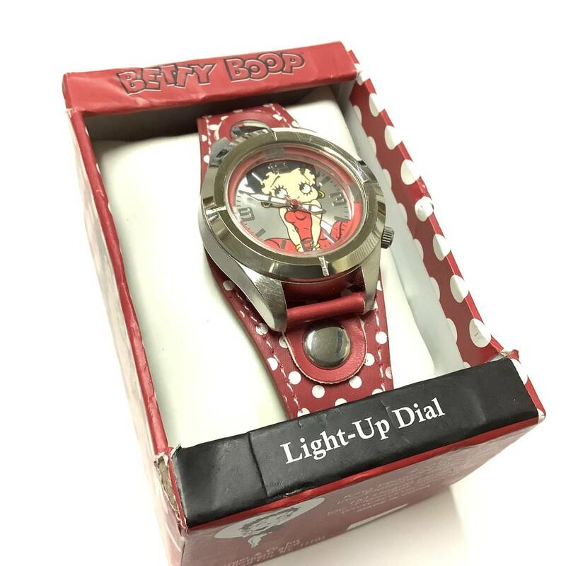 【激レア！未使用・電池交換済】2013年製 Light-Up Dial BettyBoop ベティちゃん ベティ・ブープ 腕時計 アメコミ キャラクターウォッチ