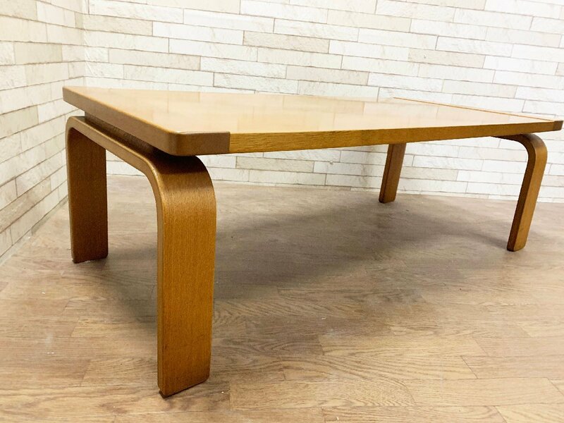 TENDO 天童木工 木製 ローテーブル センターテーブル 座卓 長テーブル 高さ40cm×横幅120cm×奥行55cm (A)