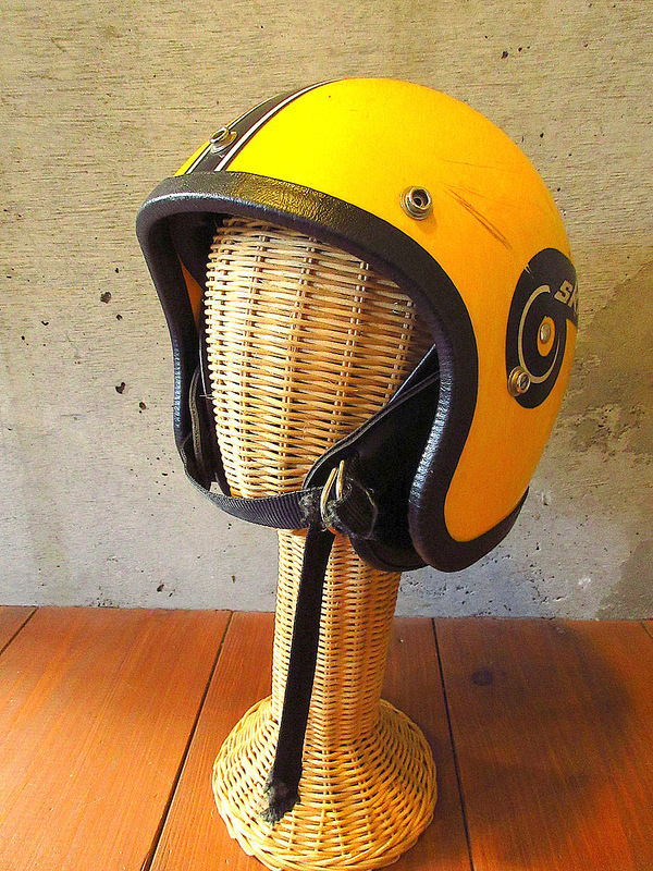 ビンテージ60's●Ski-dooジェットヘルメット黄色●231210j1-hlmtバイク用品1960sツーリング